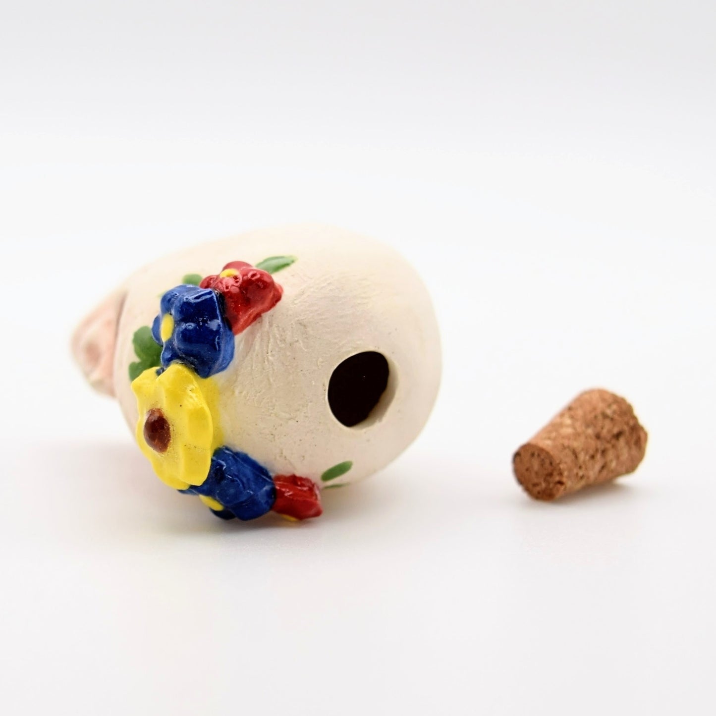Mini Ceramic Skull Bottle