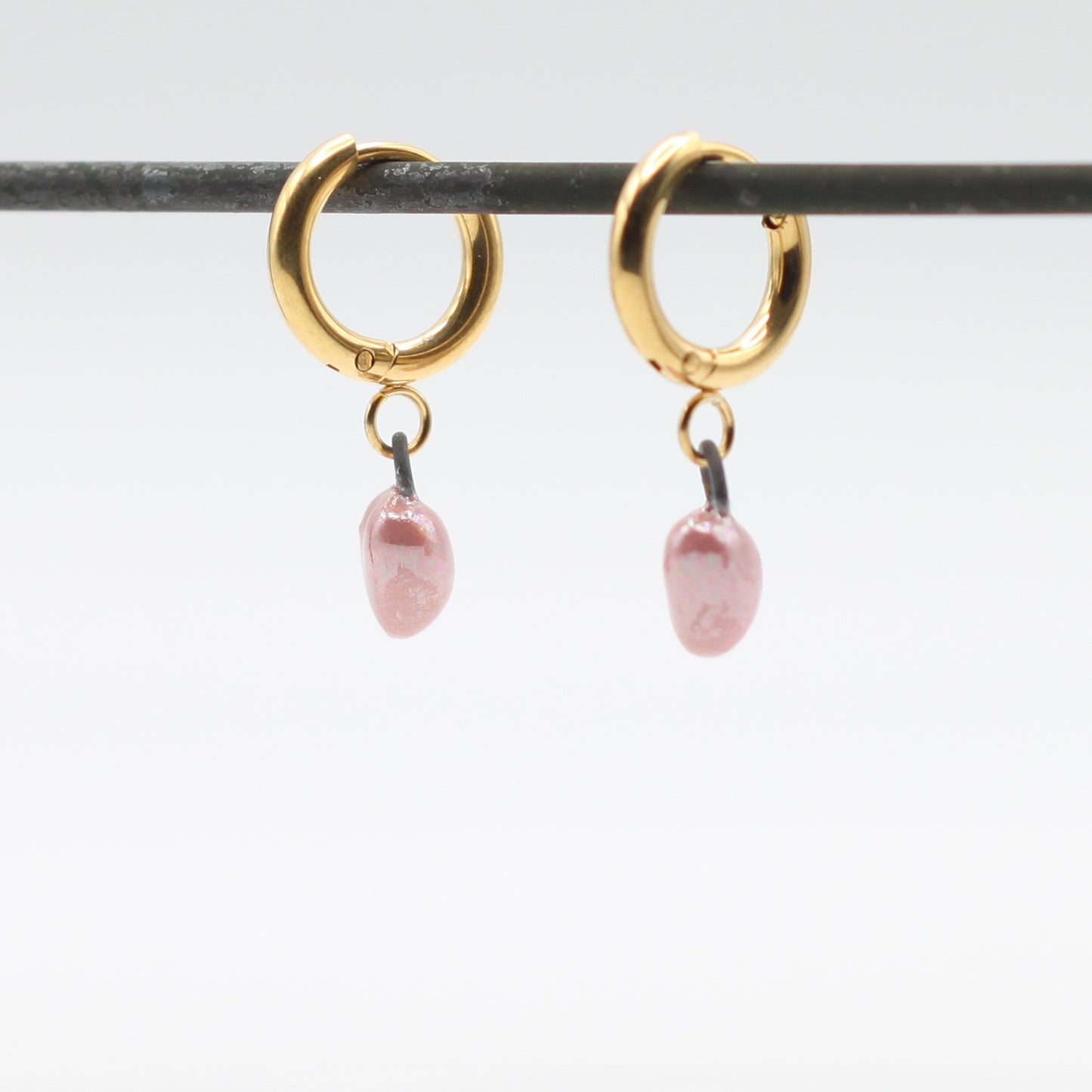 Mini Porcelain Heart Earrings