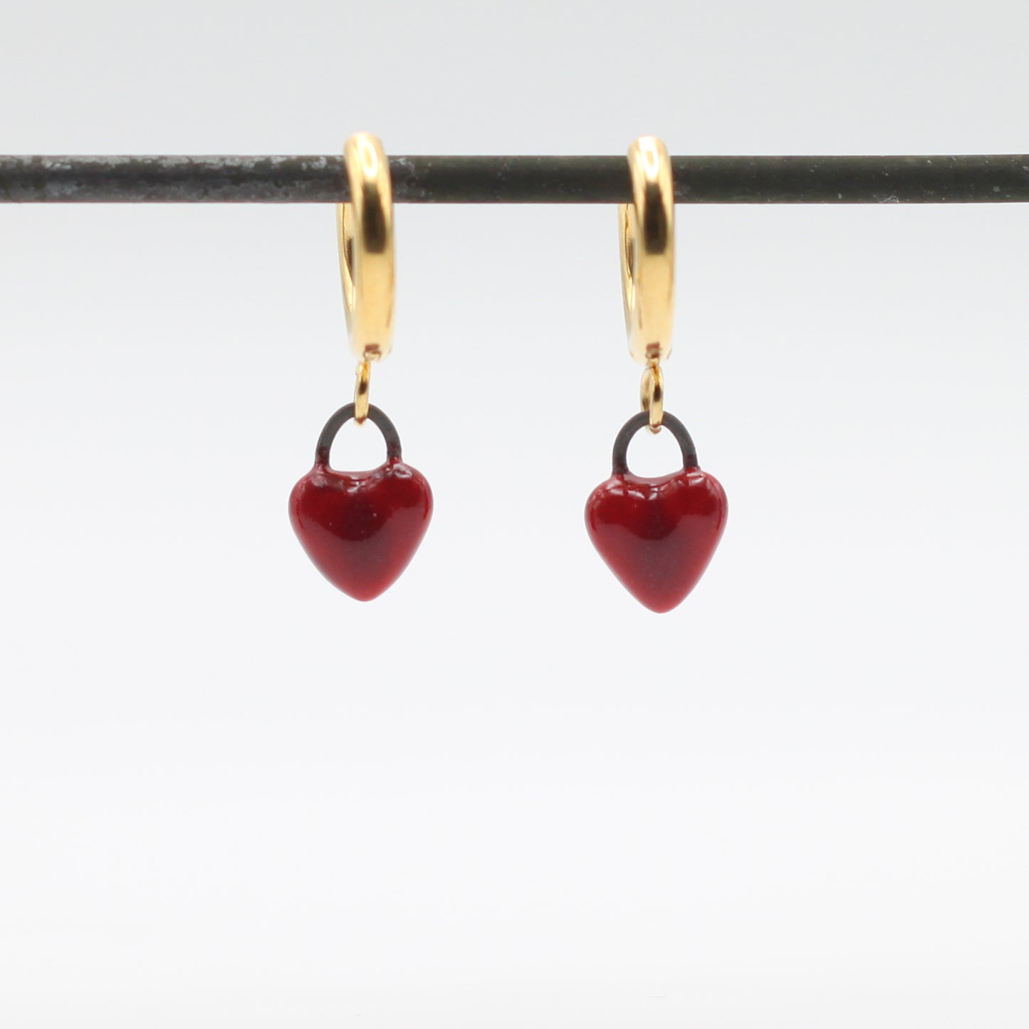 Mini Porcelain Heart Earrings
