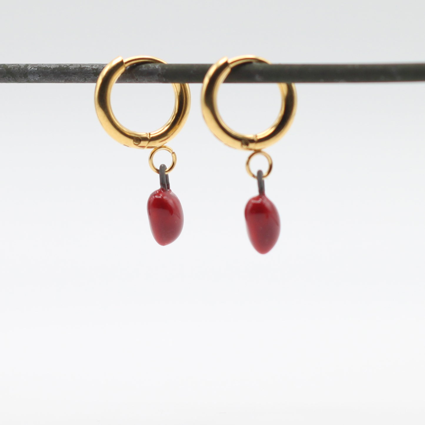 Mini Porcelain Heart Earrings