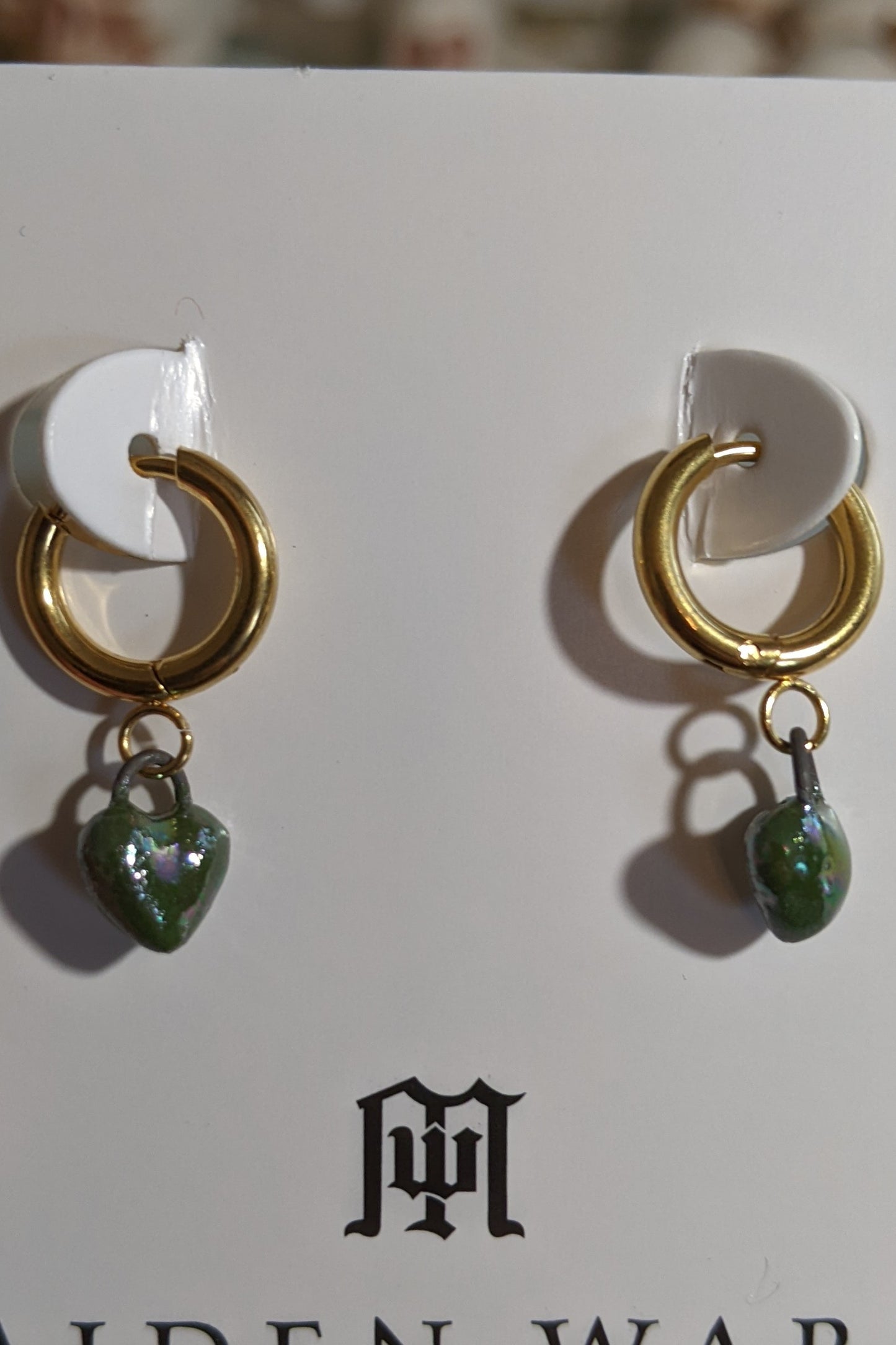 Mini Porcelain Heart Earrings