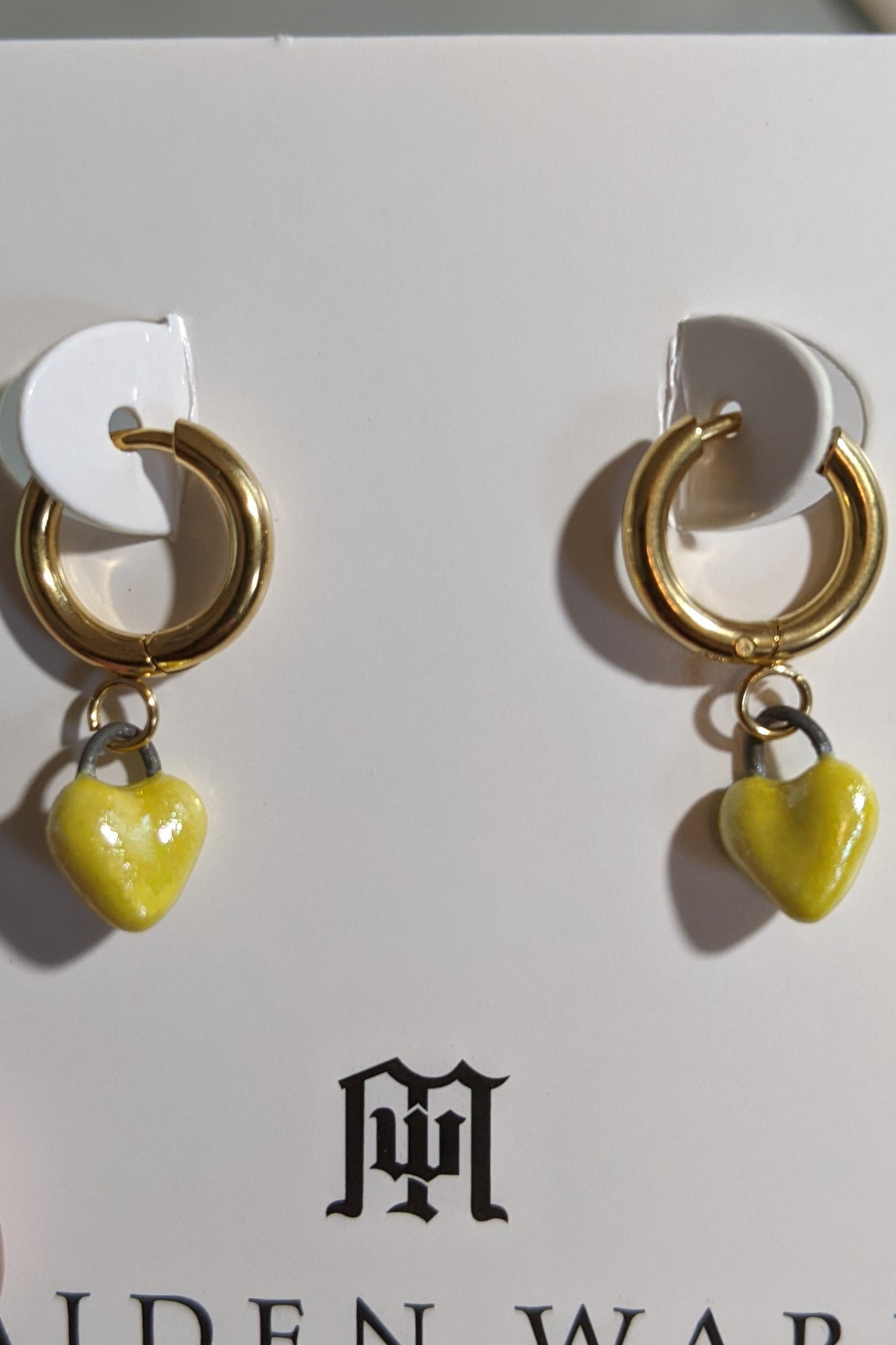 Mini Porcelain Heart Earrings