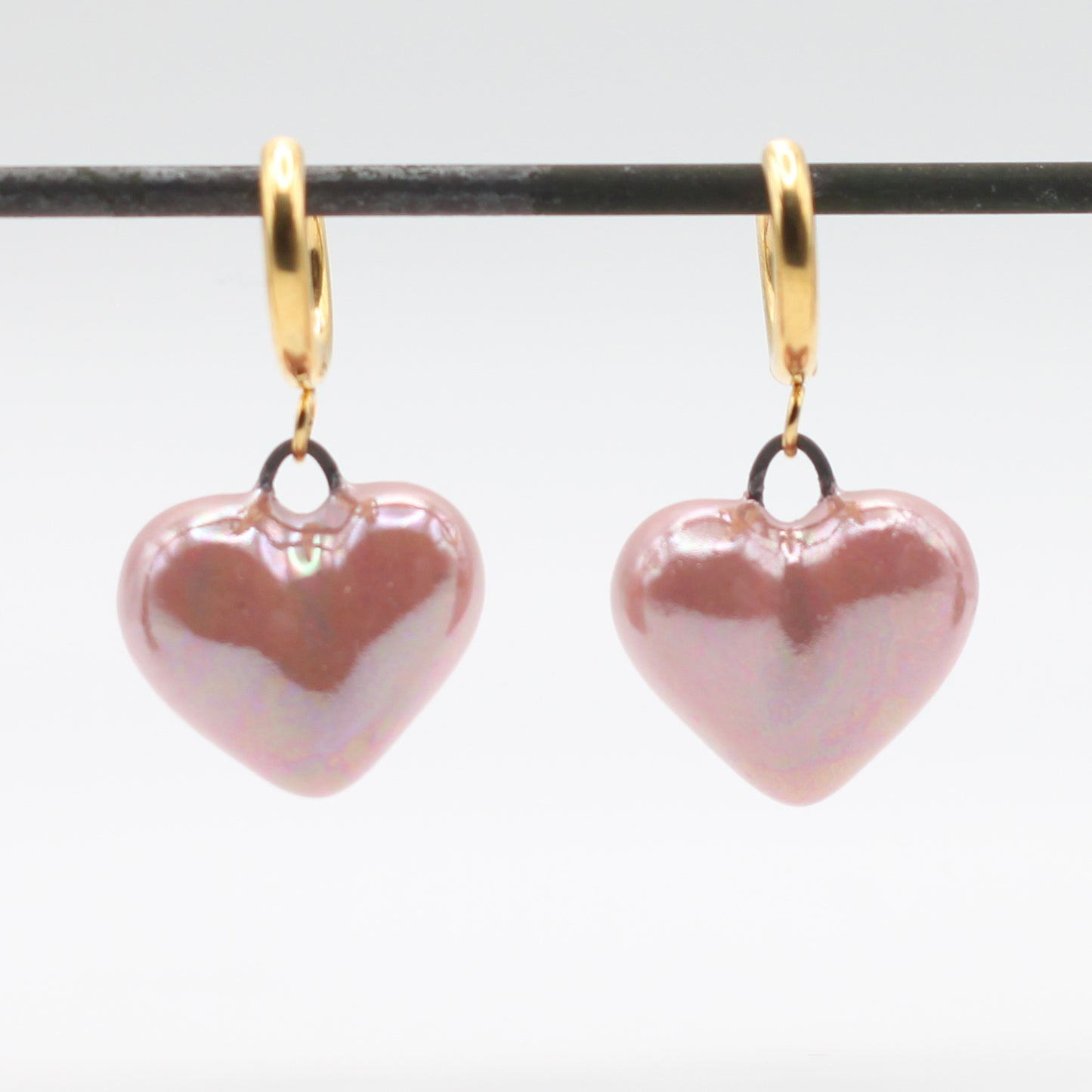 Small Porcelain Heart Earrings