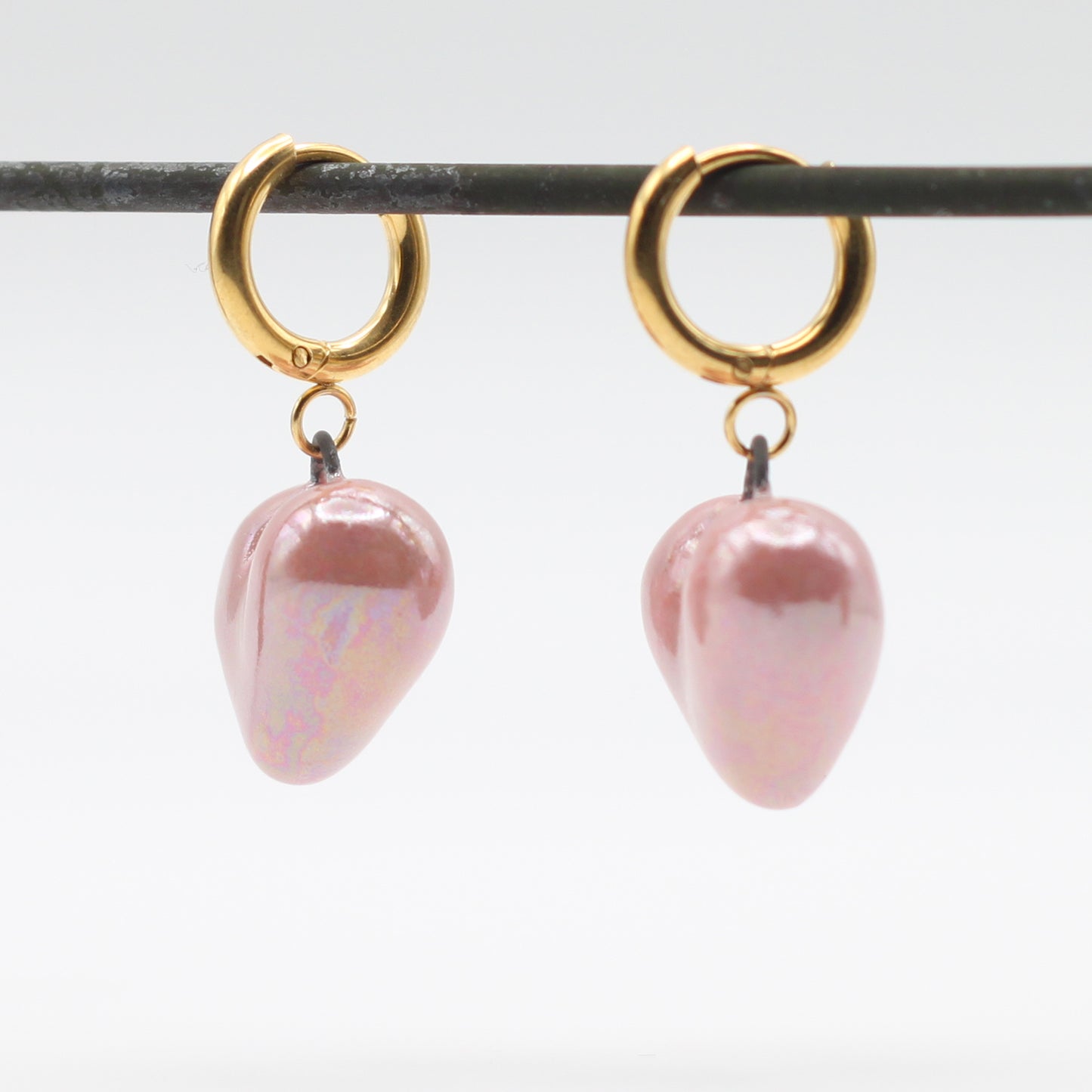 Small Porcelain Heart Earrings