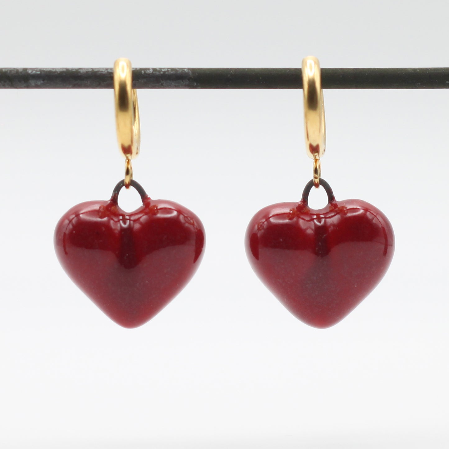 Small Porcelain Heart Earrings
