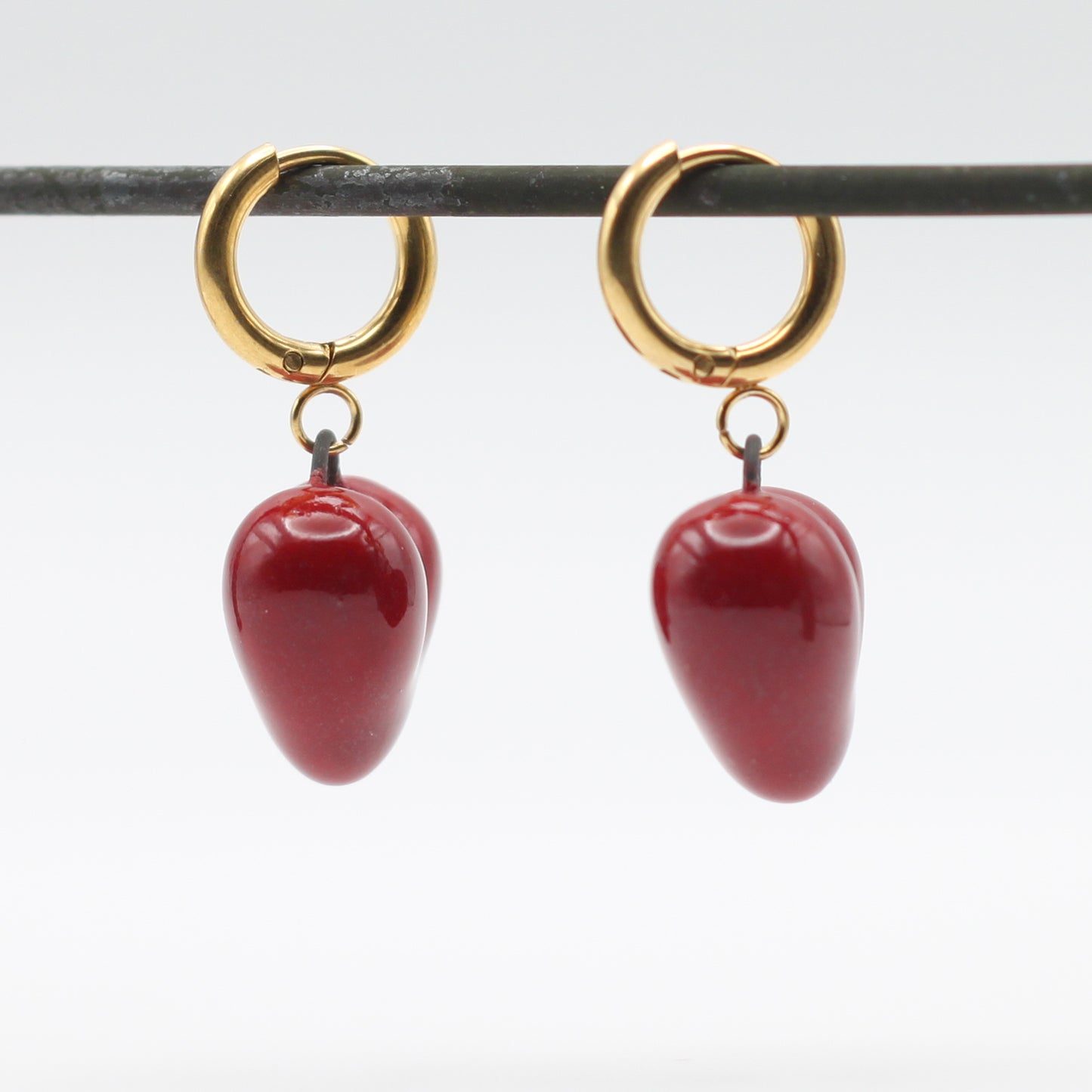 Small Porcelain Heart Earrings