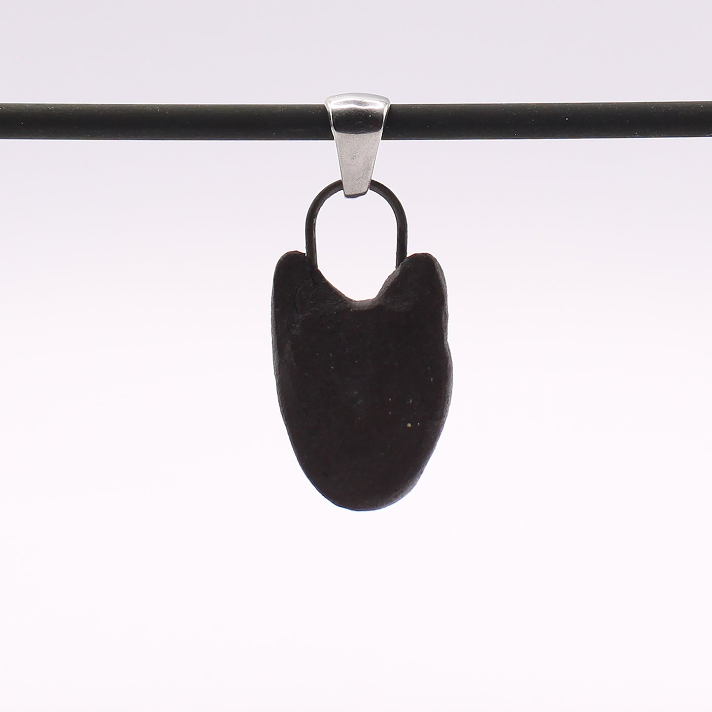 Black Stoneware Cat Pendant
