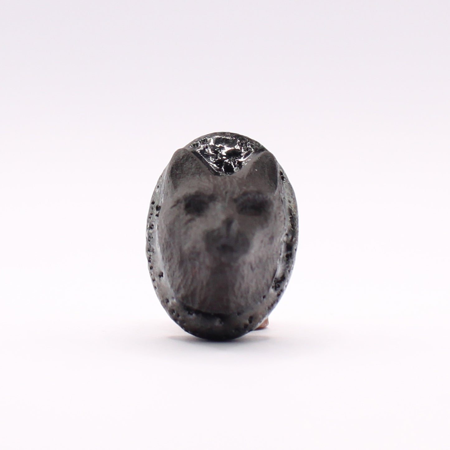 Black Stoneware Cat Pin