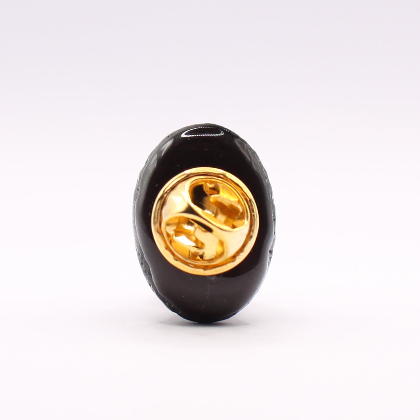 Black Stoneware Cat Pin