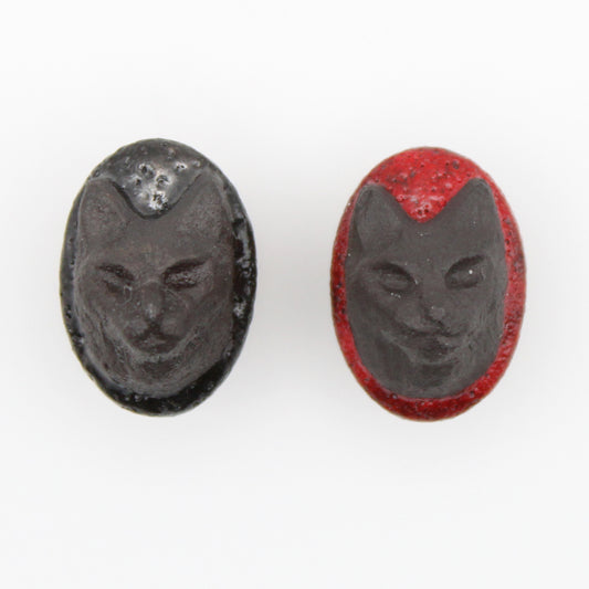 Black Stoneware Cat Pin