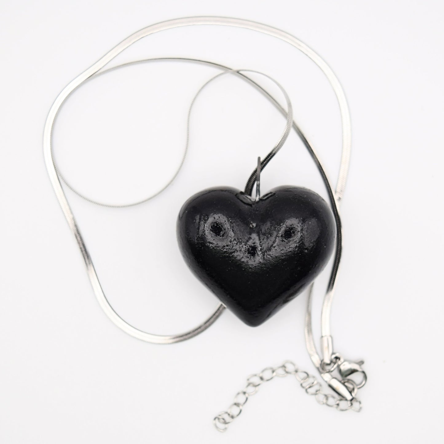 Large Porcelain Heart Pendant/ Necklace