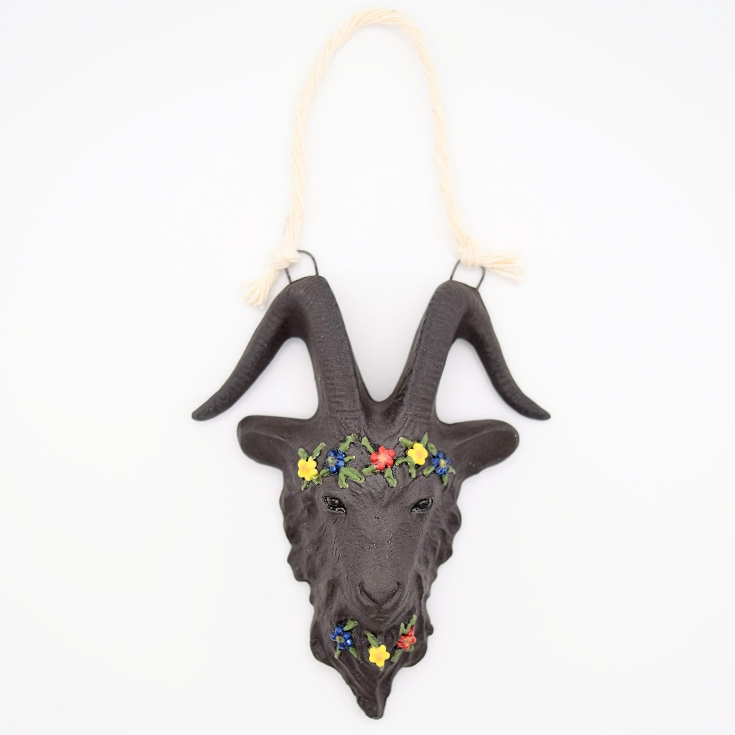 Black Stoneware Goat Wall Decor
