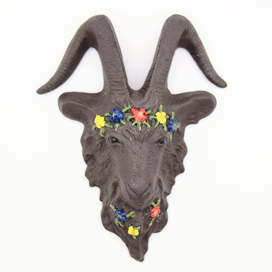 Black Stoneware Goat Wall Decor