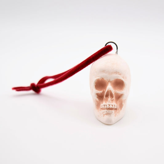 Mini Ceramic Skull Ornament
