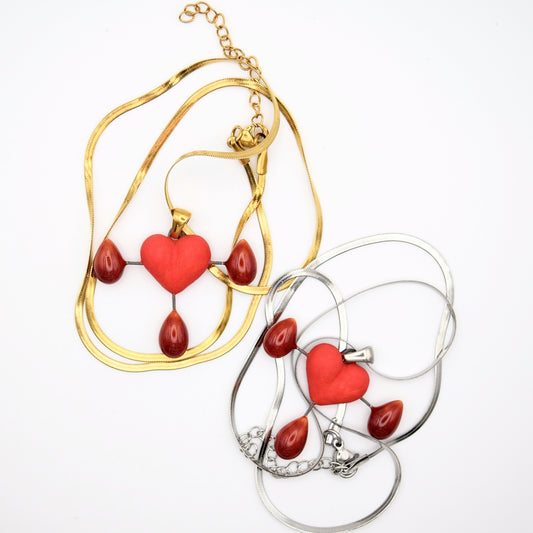 Porcelain Bleeding Heart Pendant/Necklace