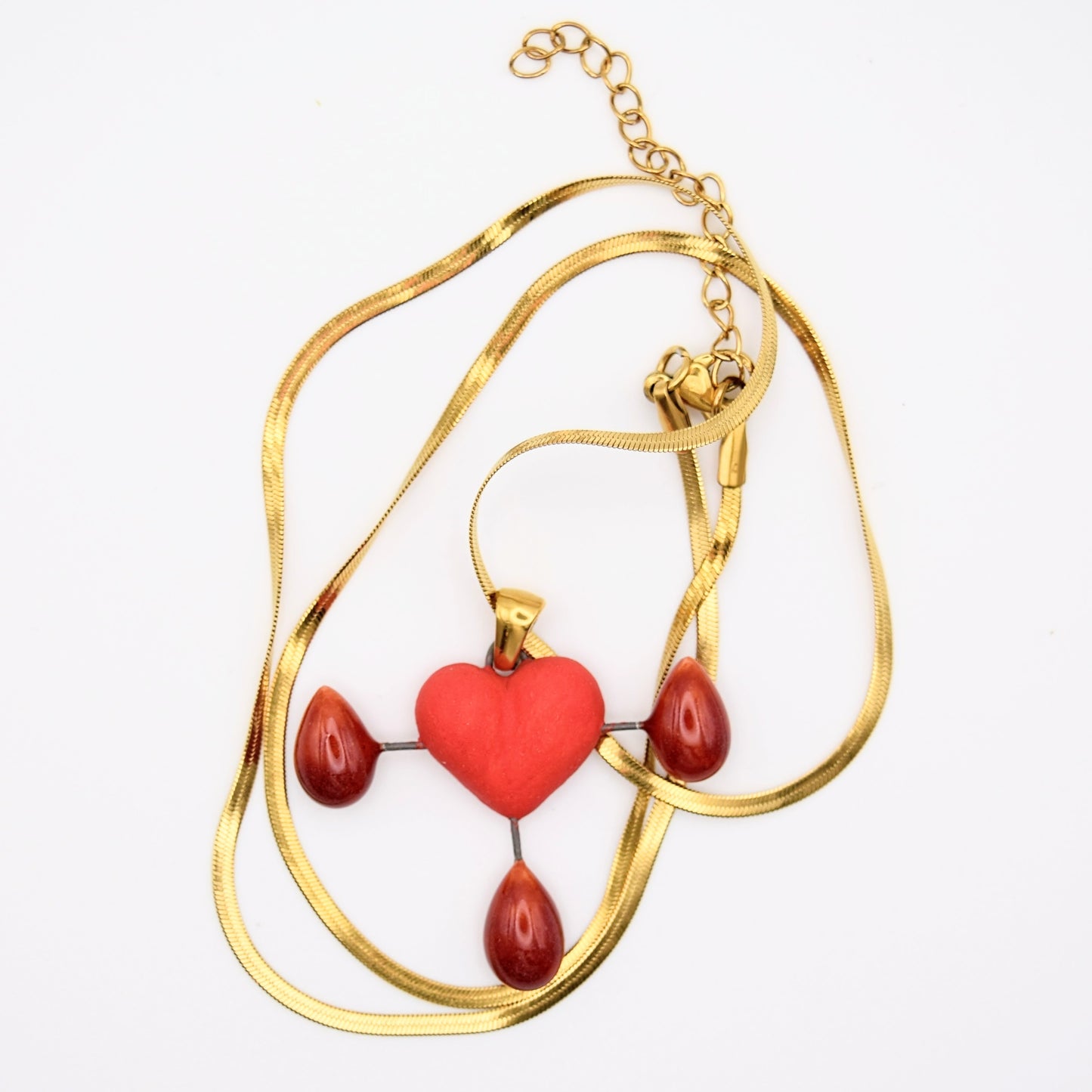 Porcelain Bleeding Heart Pendant/Necklace