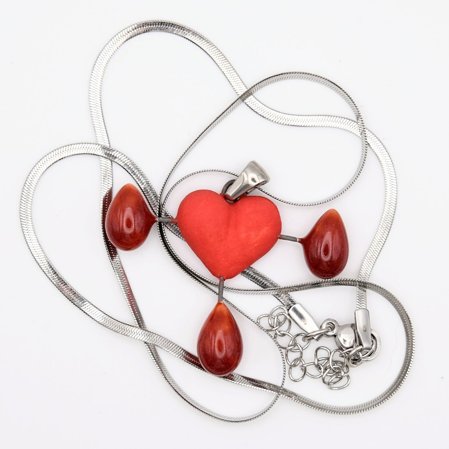 Porcelain Bleeding Heart Pendant/Necklace