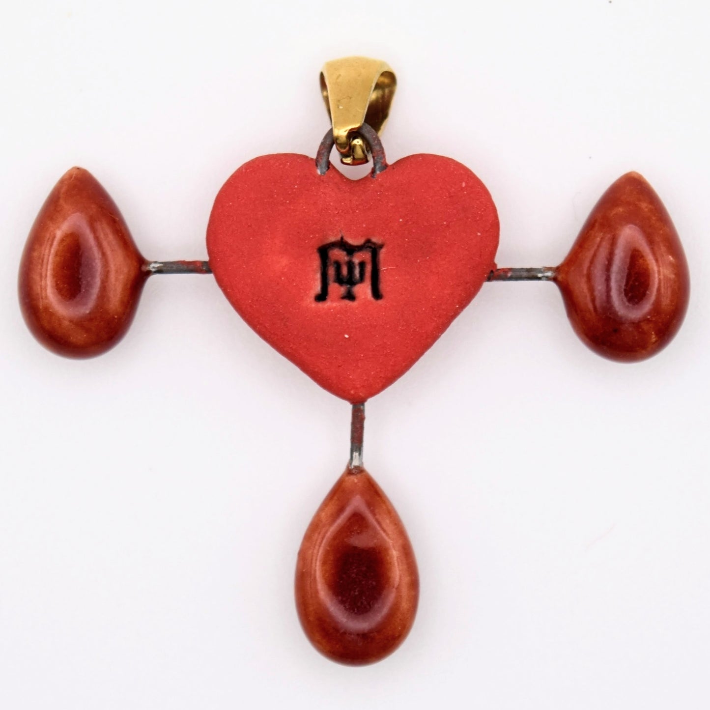 Porcelain Bleeding Heart Pendant/Necklace