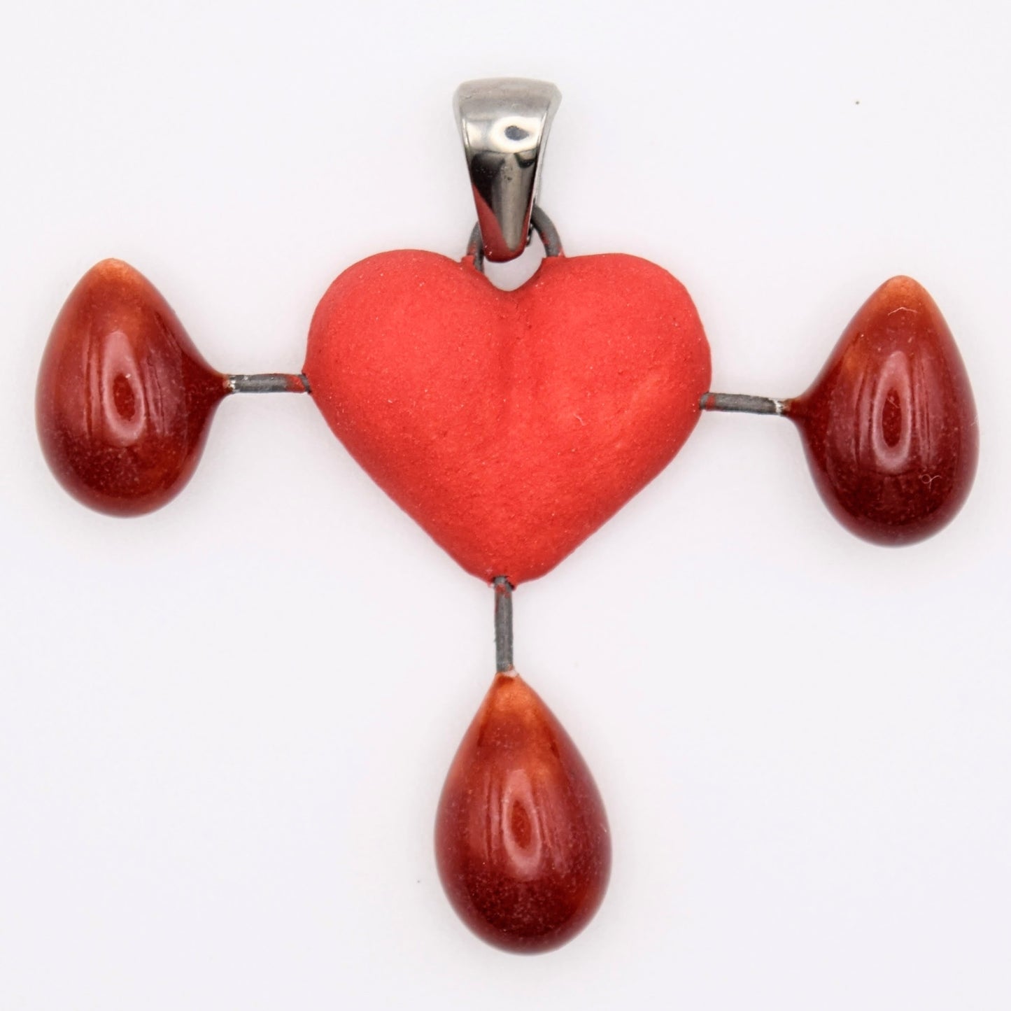 Porcelain Bleeding Heart Pendant/Necklace