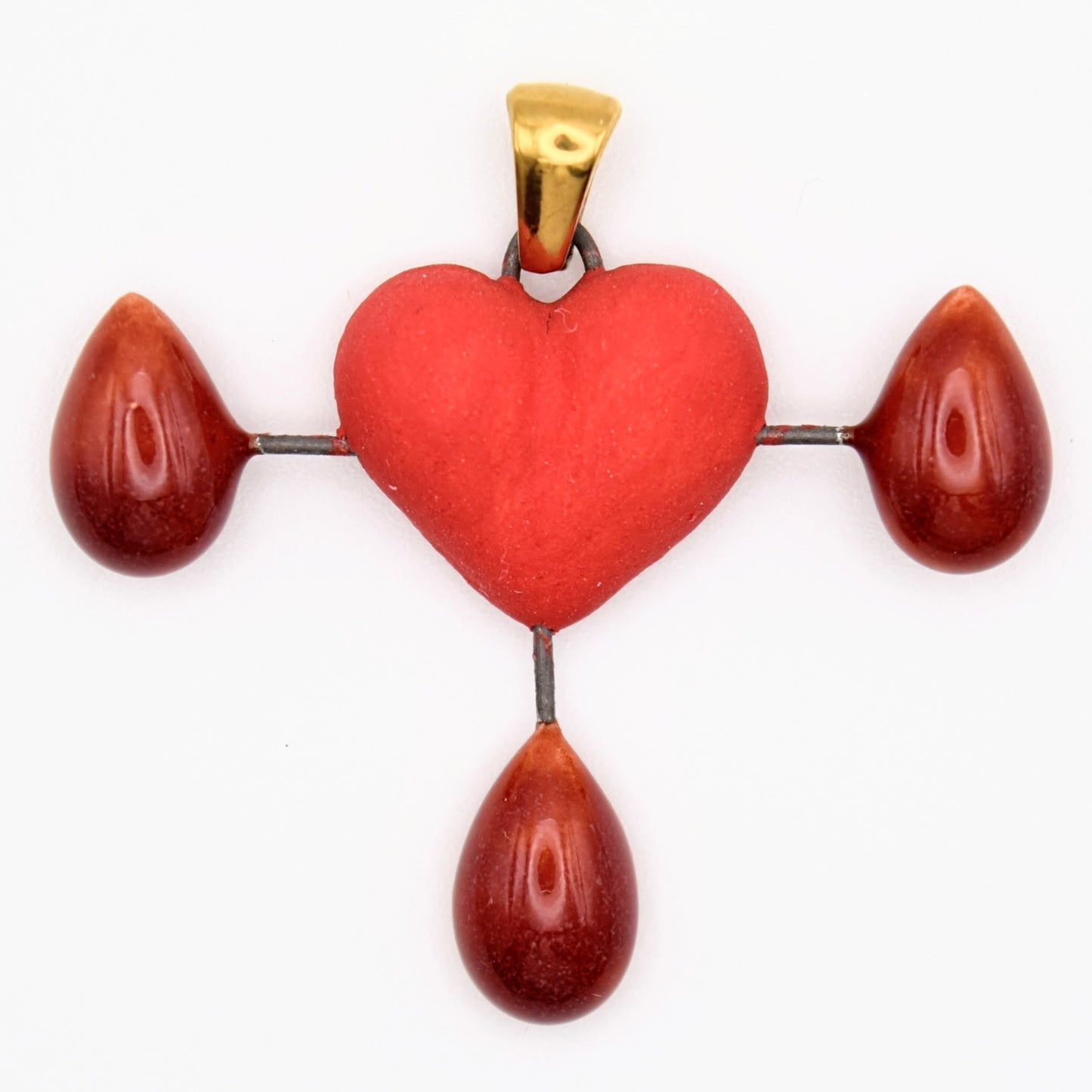 Porcelain Bleeding Heart Pendant/Necklace
