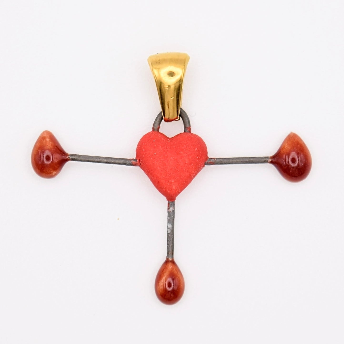Mini Porcelain Bleeding Heart Pendant/ Necklace