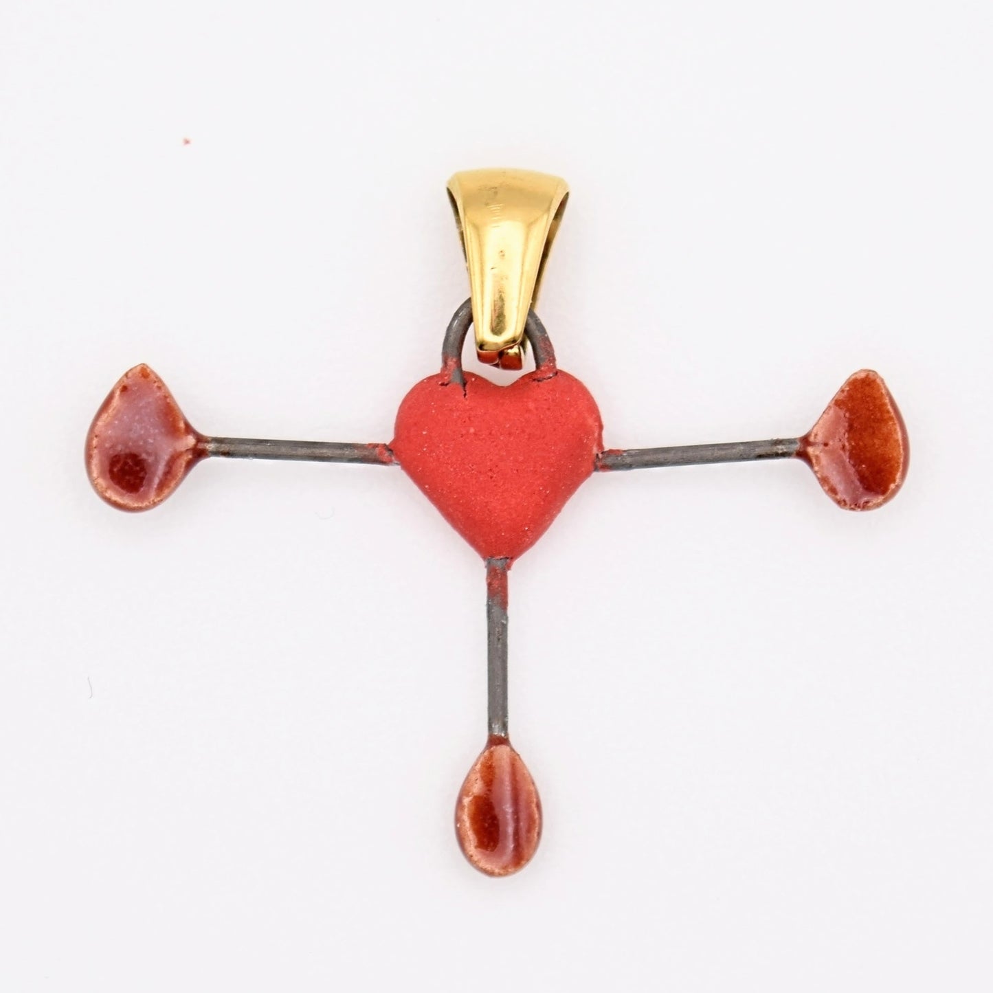 Mini Porcelain Bleeding Heart Pendant/ Necklace