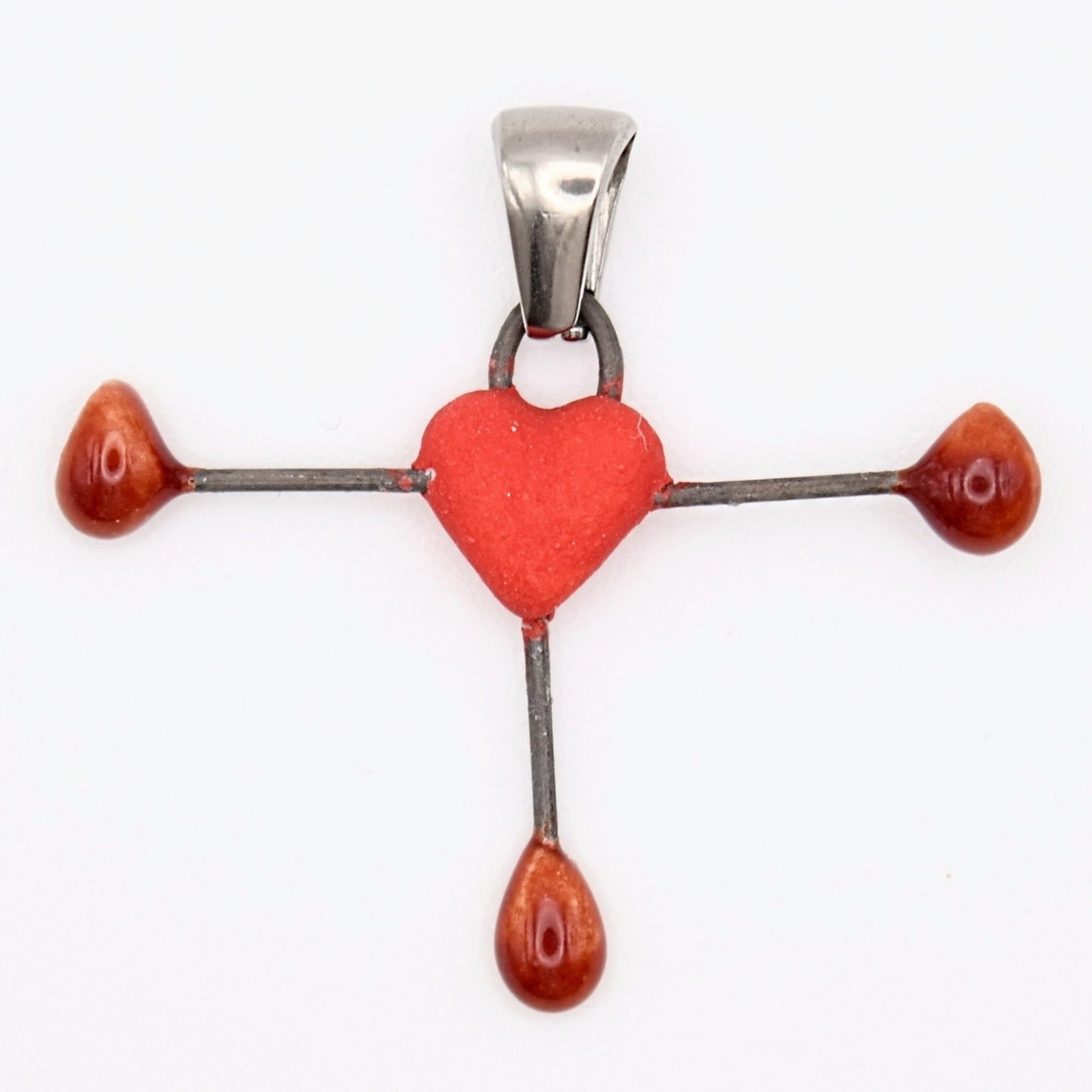 Mini Porcelain Bleeding Heart Pendant/ Necklace