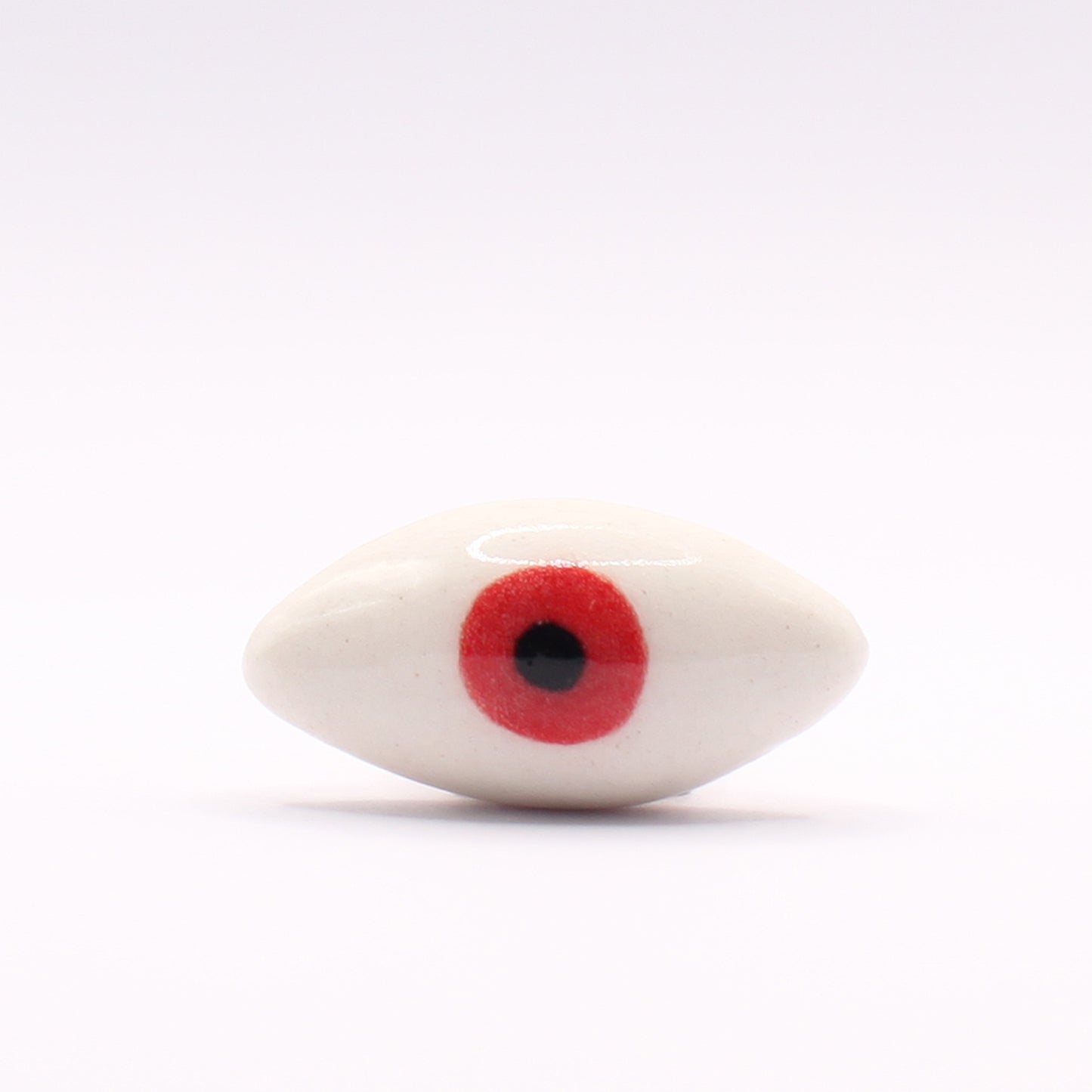 Porcelain Evil Eye Pin - White