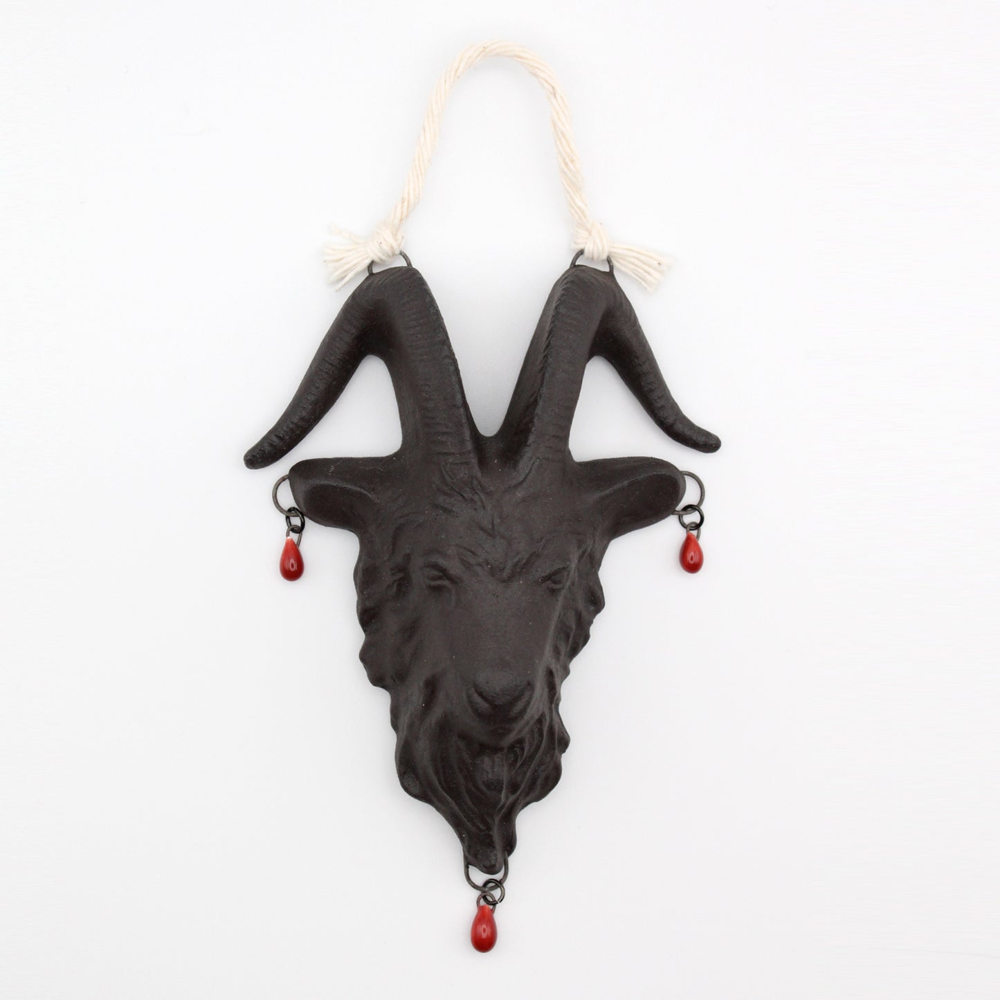 Black Stoneware Goat Wall Decor