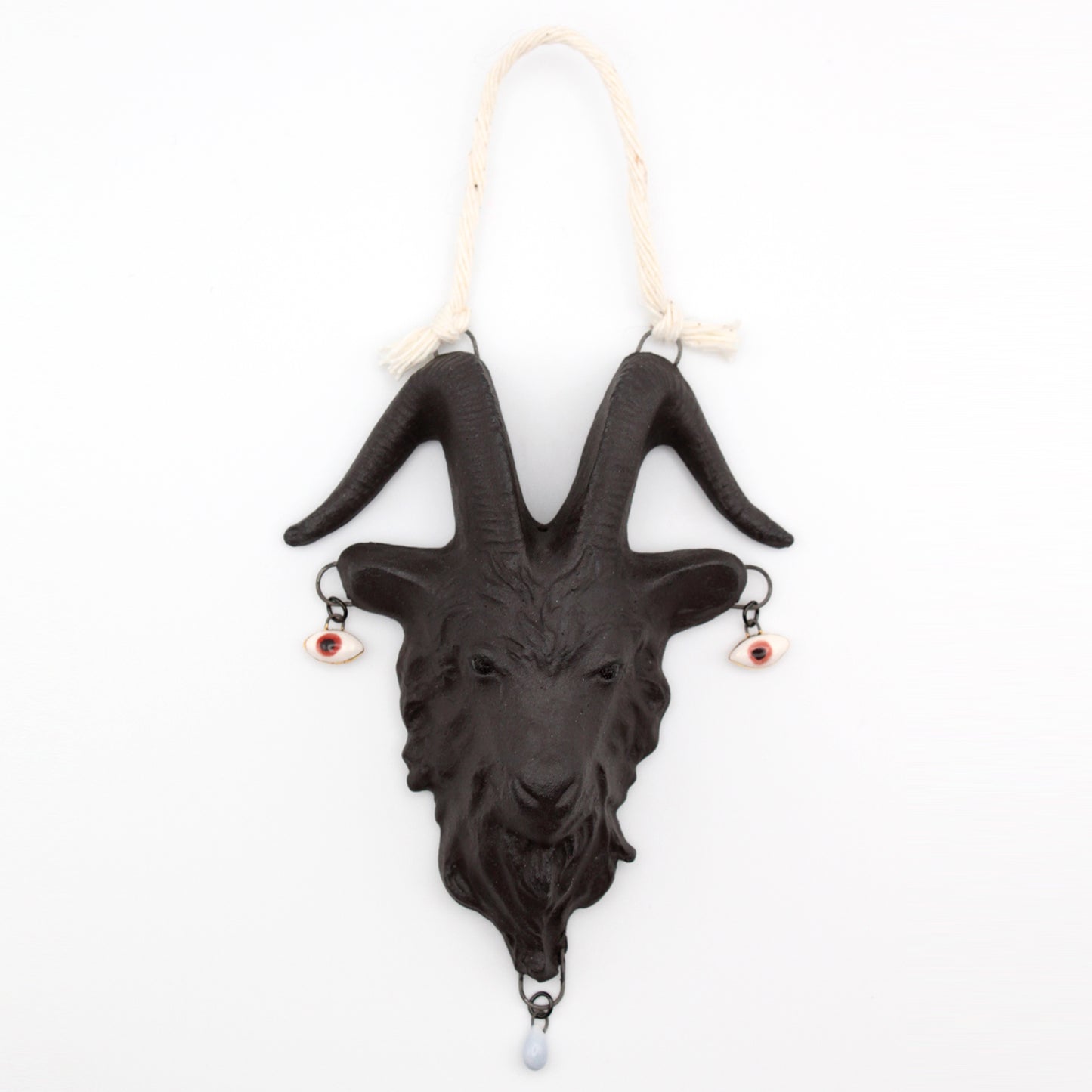 Black Stoneware Goat Wall Decor