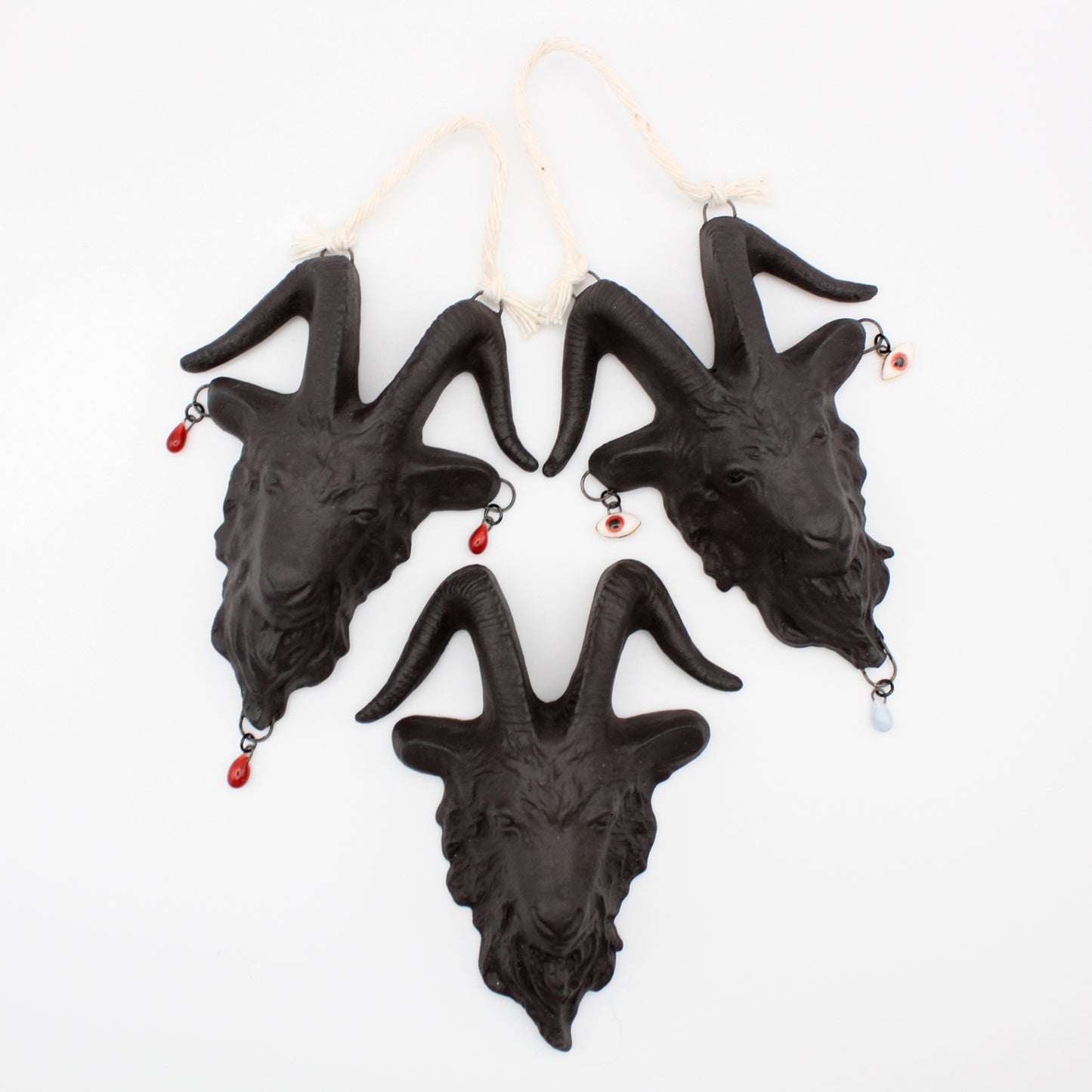 Black Stoneware Goat Wall Decor