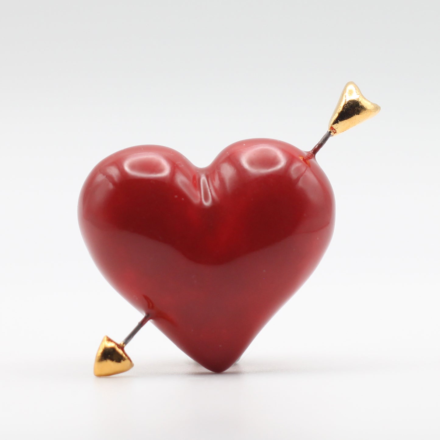 Large Ceramic Heart with Arrow Pin