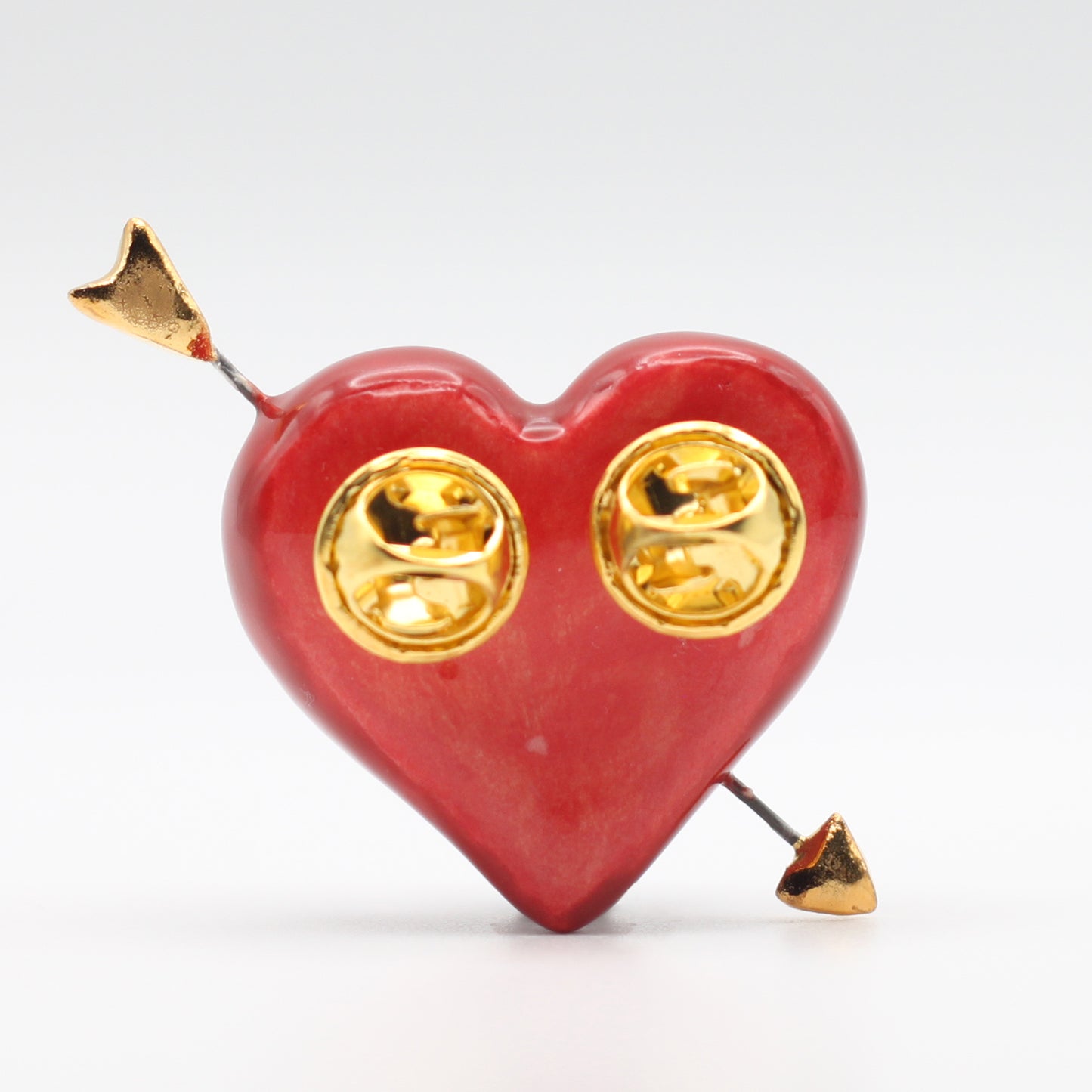 Large Ceramic Heart with Arrow Pin