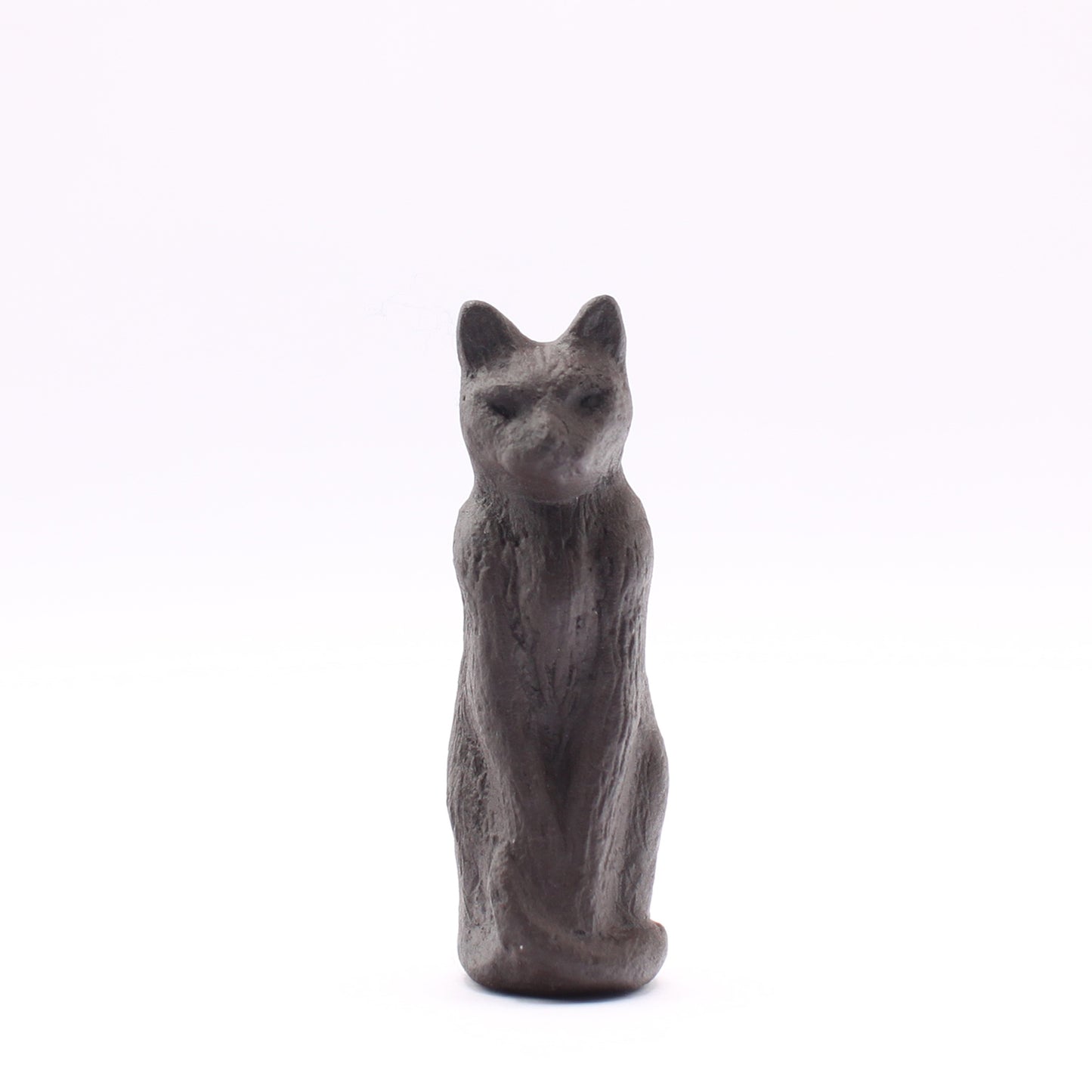 Mini Black Stoneware Cat Figurine