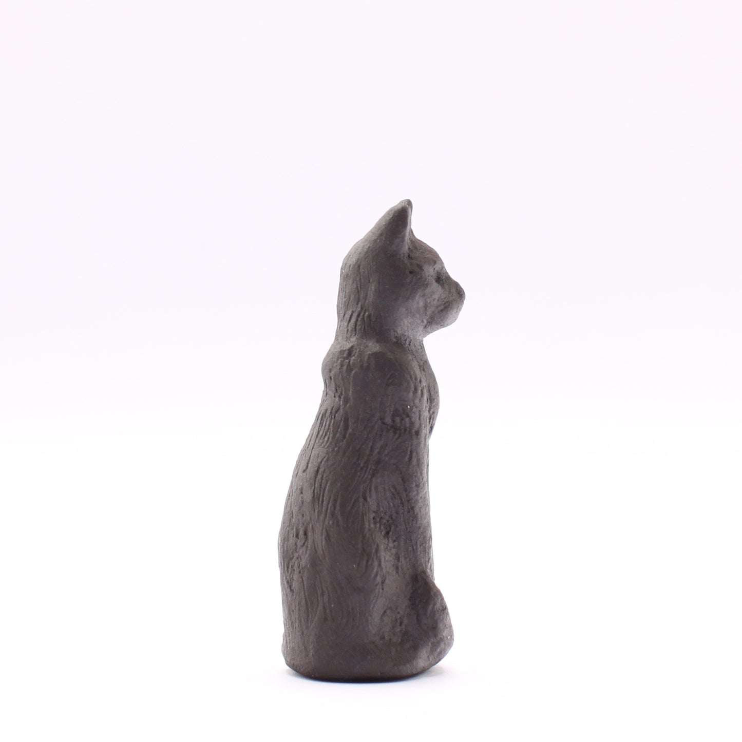 Mini Black Stoneware Cat Figurine