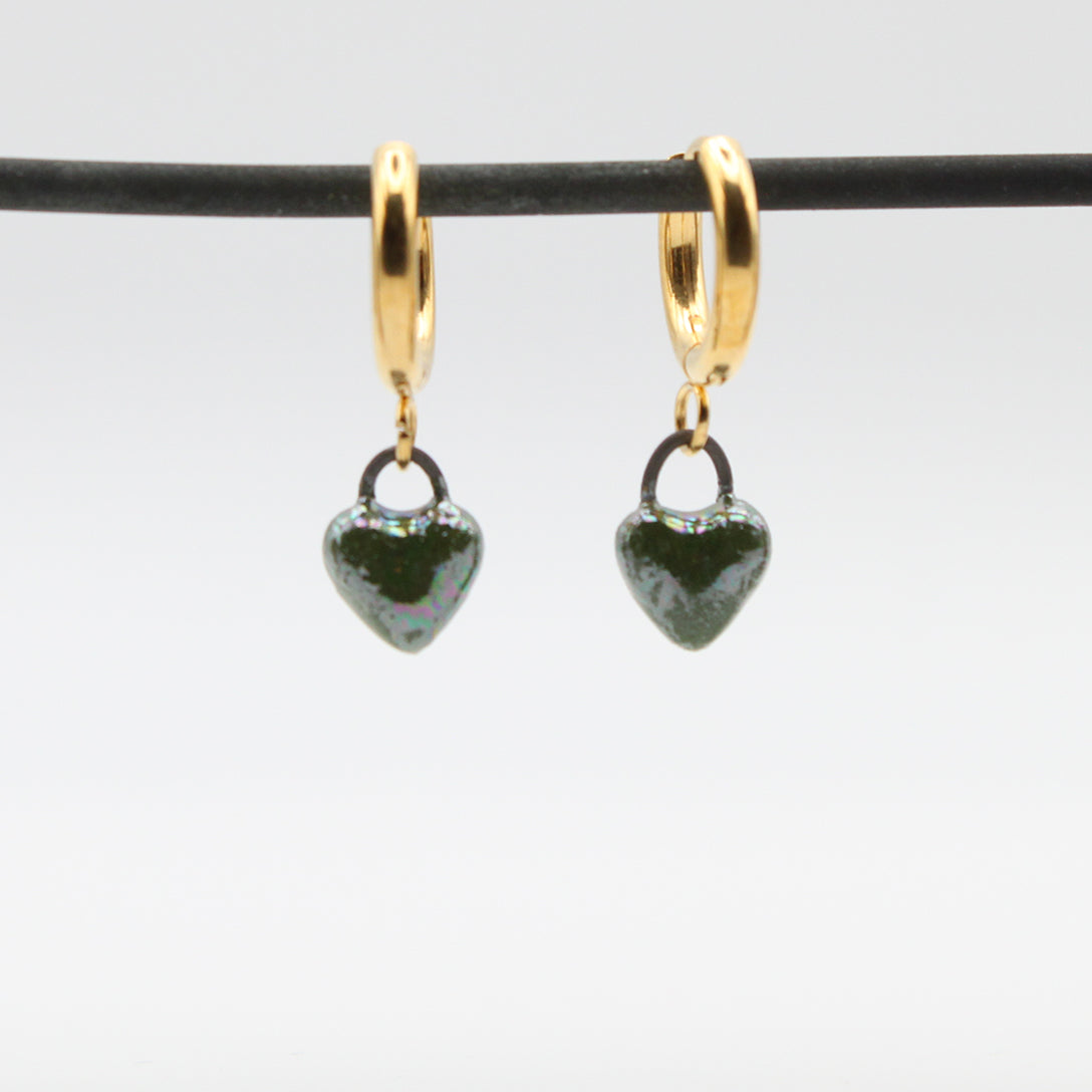 Mini Porcelain Heart Earrings