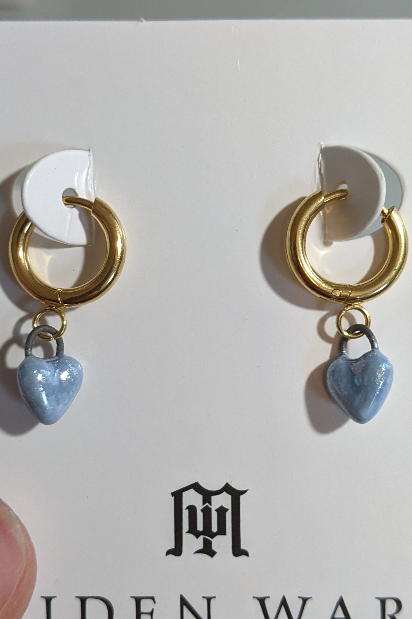 Mini Porcelain Heart Earrings
