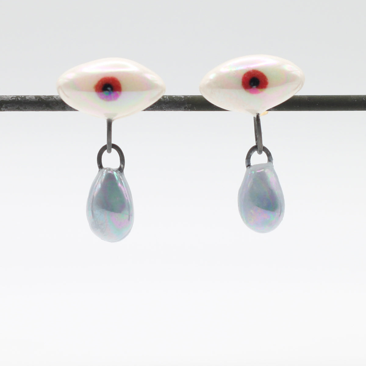 Porcelain Evil Eye and Tear Drop Earrings – Maiden Wares