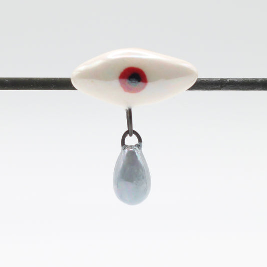 Porcelain Evil Eye with Tear Drop Pin