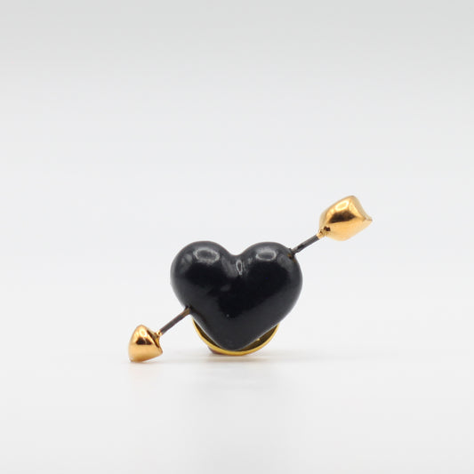 Small Porcelain Heart with Arrow Pin